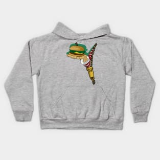 Zip Check: Elf's Christmas Burger Delight Kids Hoodie